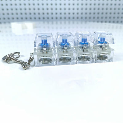 Mechanical Keyboard Keychain – Luminous Transparent Crystal Toy