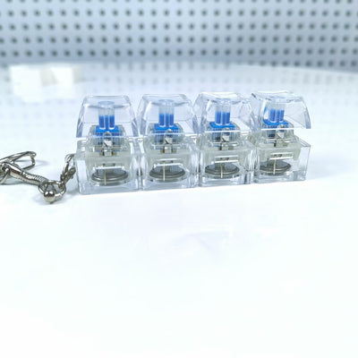 Mechanical Keyboard Keychain – Luminous Transparent Crystal Toy