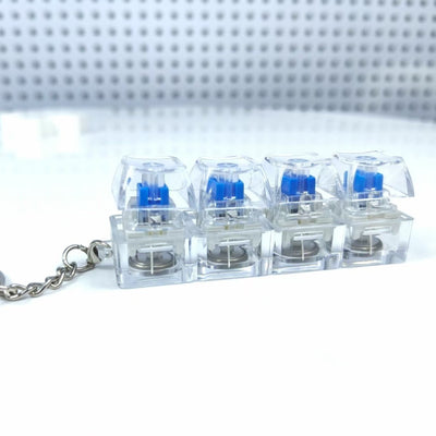 Mechanical Keyboard Keychain – Luminous Transparent Crystal Toy